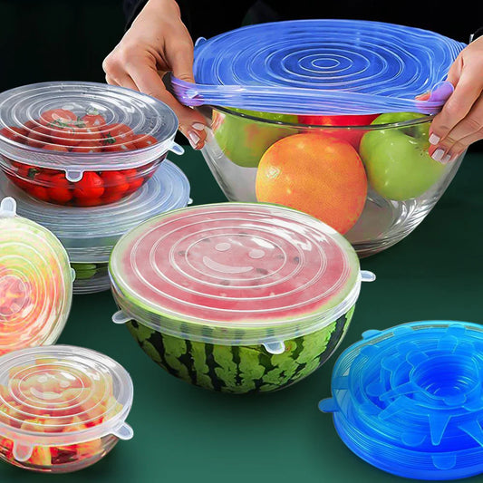 6 Pcs Silicone Cover  Stretch Lids for Kitchen